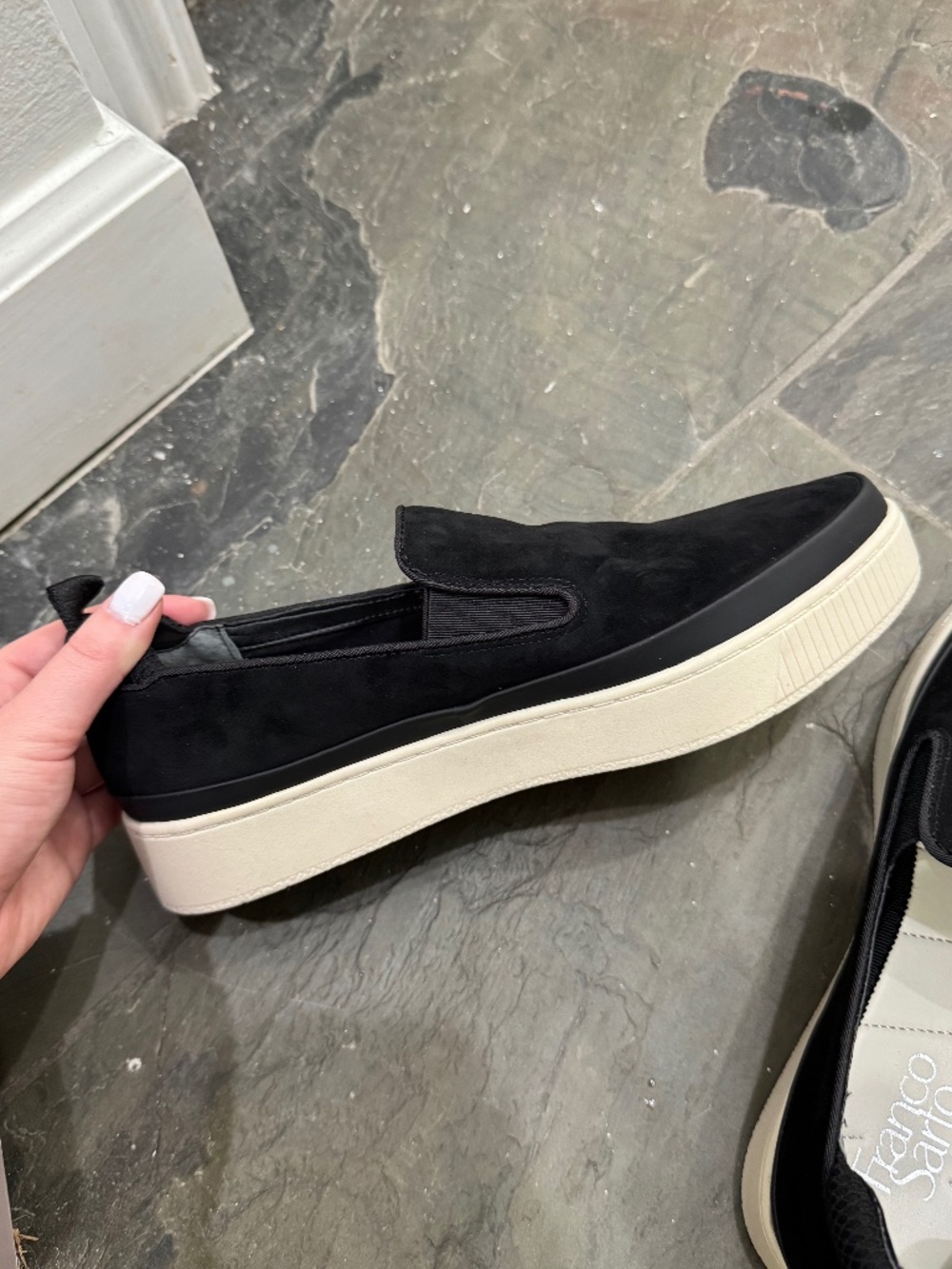 Franco Sarto Hally slip ons, Black